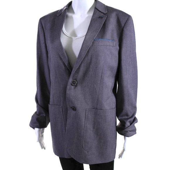 Ted Baker Hearsay Purple Blazer with Blue Trim “Ted Size 4” Large